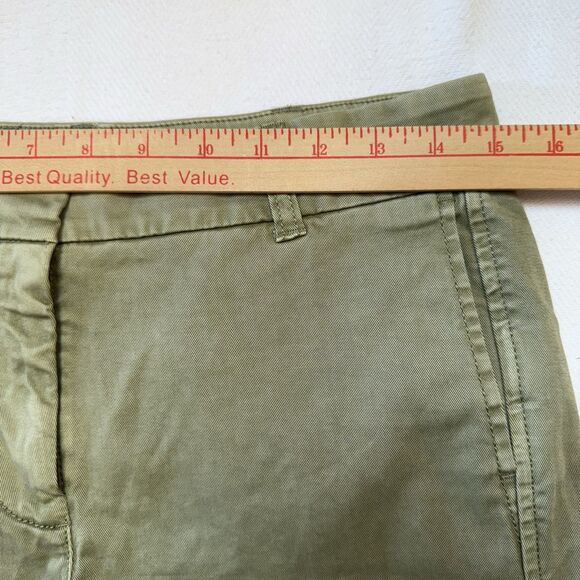J. Crew Shorts Size 4 Mid Rise Chino Olive Green Cotton Blend 6.5" Stretch H5809 - Picture 9 of 13